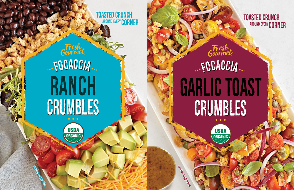 Fresh Gourmet Focaccia Ranch Garlic Toast Crumbles Wrappers